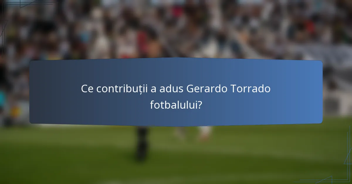 Ce contribuții a adus Gerardo Torrado fotbalului?